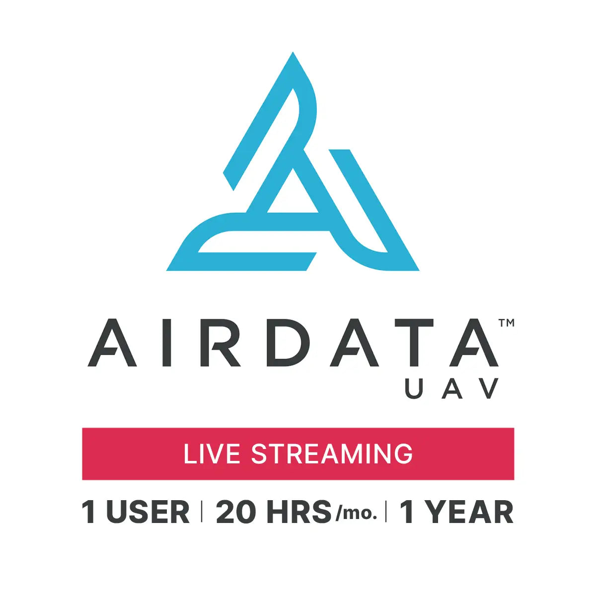 AirData Live Streaming - 1 User, 20 Hours/Month for 1 Year
