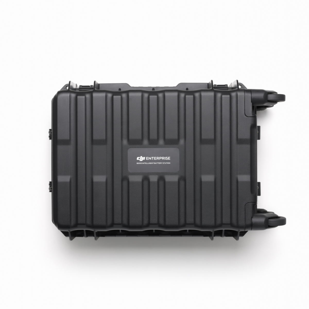 DJI BS100 battery station opened to show charging compartments and eight power cables
