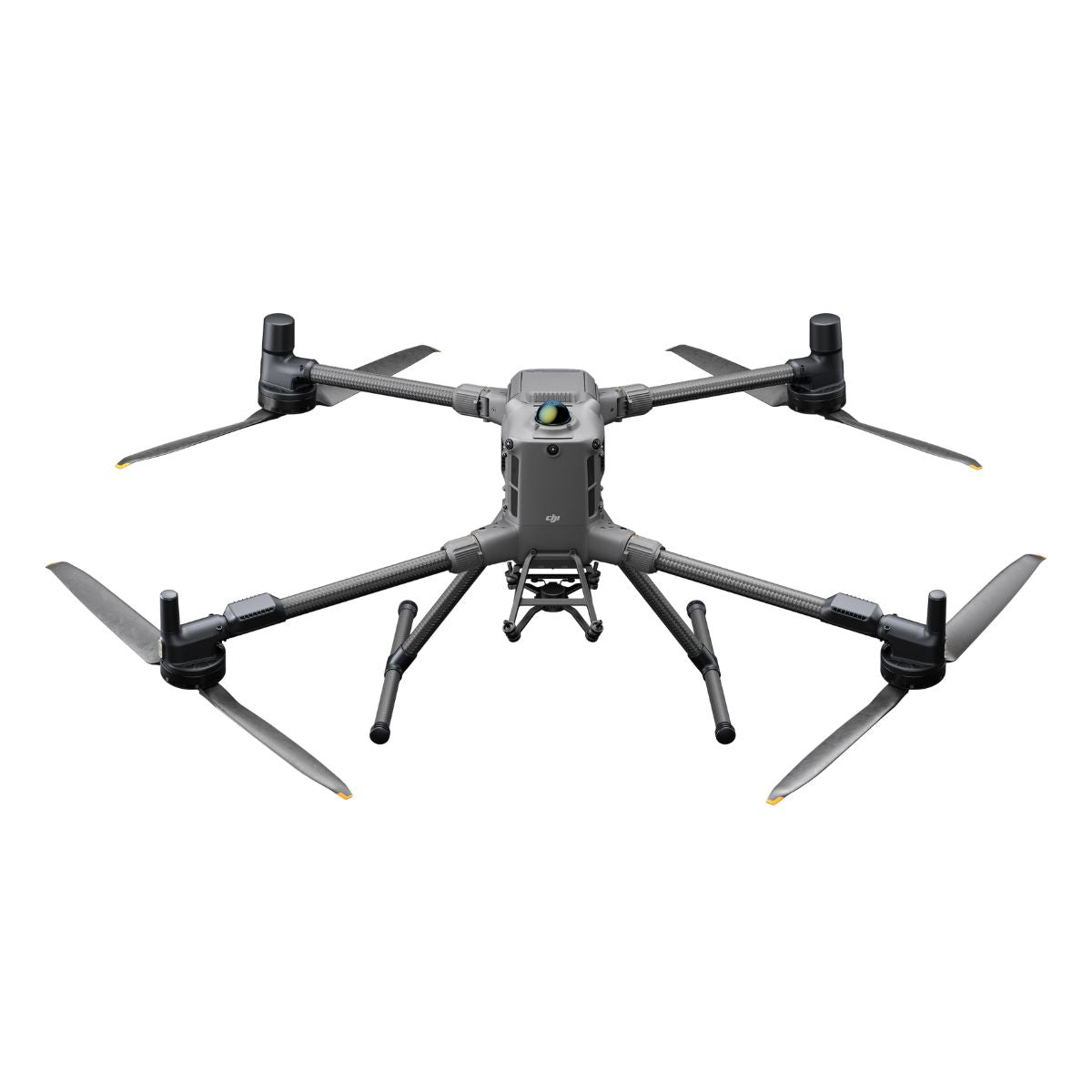DJI Matrice 400 drone, front three-quarter view with landing gear extended