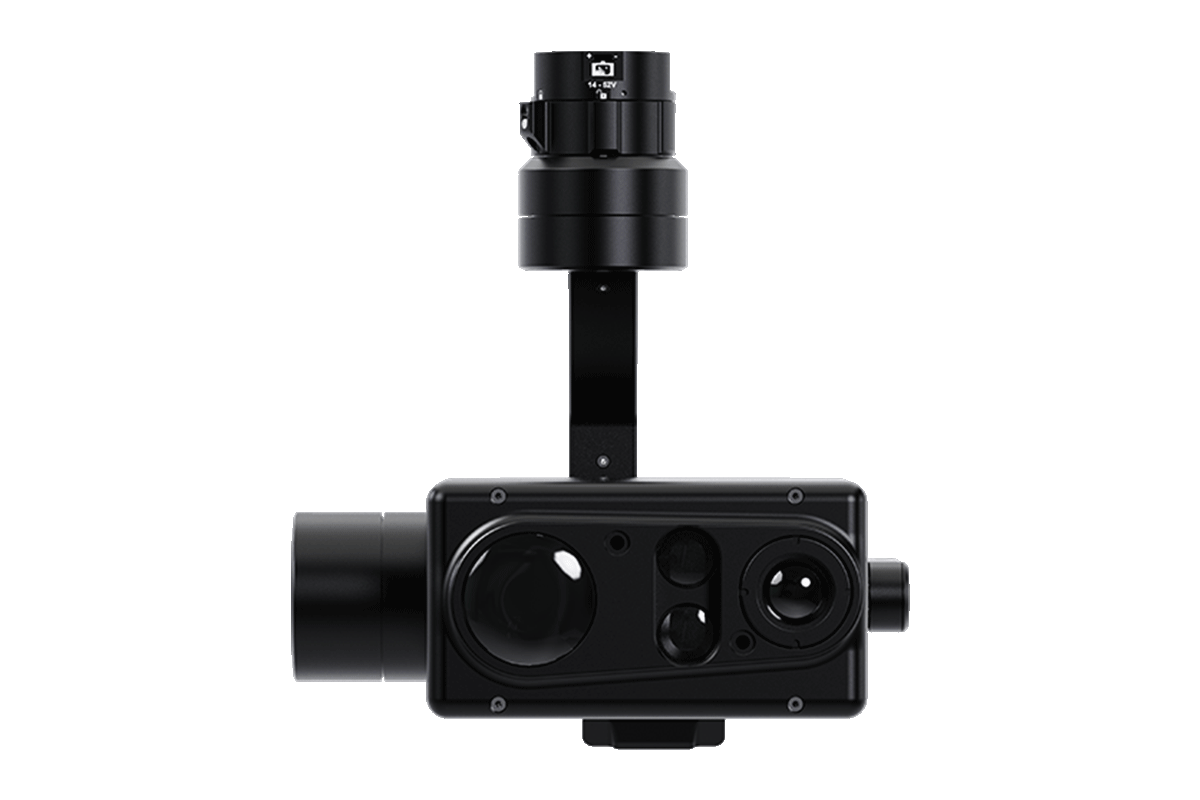 Public safety camera payload for the Inspired Flight IF800, straight-on front view