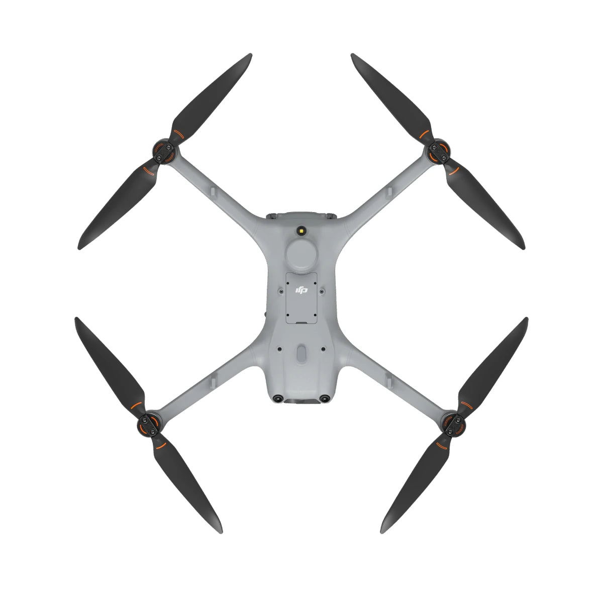 DJI Matrice 4D drone, top view with arms and propellers extended