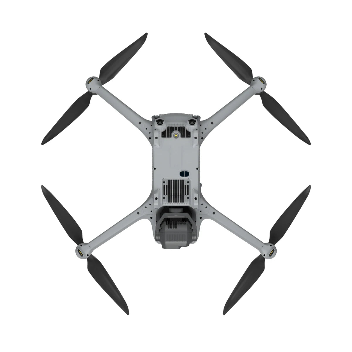 DJI Matrice 4D drone, bottom view showing sensors and battery compartment