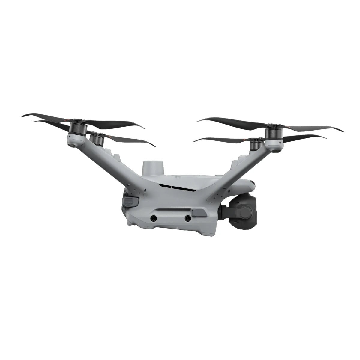 DJI Matrice 4D drone, front three-quarter view with arms and propellers extended