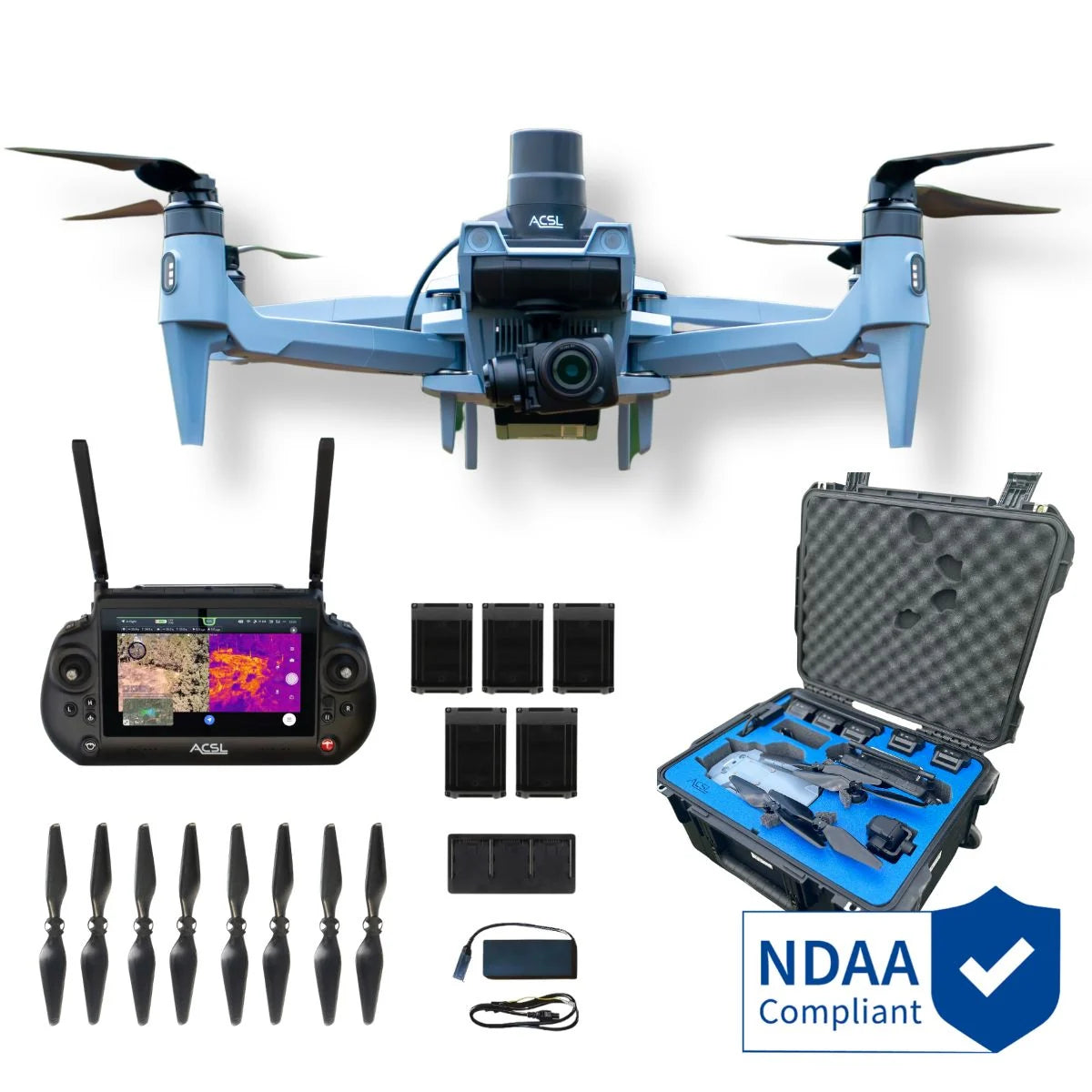 ACSL SOTEN Survey RTK Bundle Plus with Rapid Deployment Hard Case, package contents