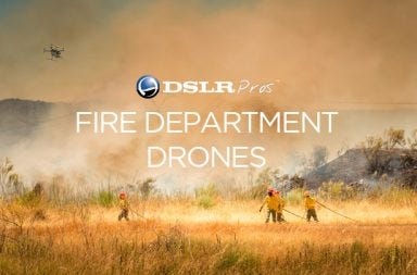 Firefighters battle a wildfire while an enterprise thermal drone provides aerial intelligence, hotspot detection, smoke penetration, and real-time situational awareness for fire response.