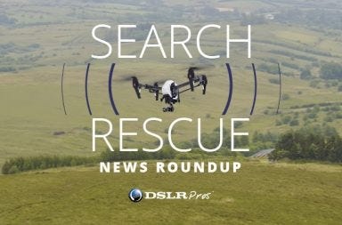 Search and rescue drone flying over mountainous terrain during an emergency mission, showcasing thermal imaging, aerial search operations, and public safety response.
