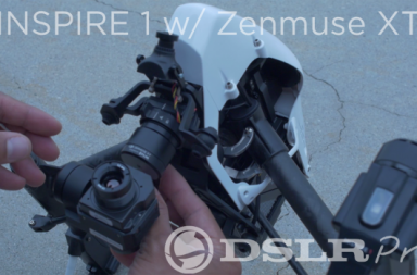 DJI Inspire 1 drone with Zenmuse XT thermal camera during setup and first flight, demonstrating thermal imaging configuration, gimbal installation, infrared inspections, and enterprise drone operations.