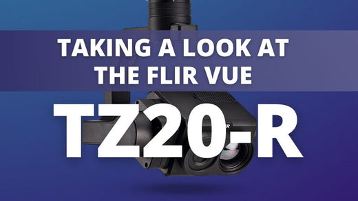 FLIR Vue TZ20-R dual thermal imaging camera featuring dual thermal sensors and thermal zoom technology for DJI enterprise drones used in inspections, public safety, and search and rescue missions.