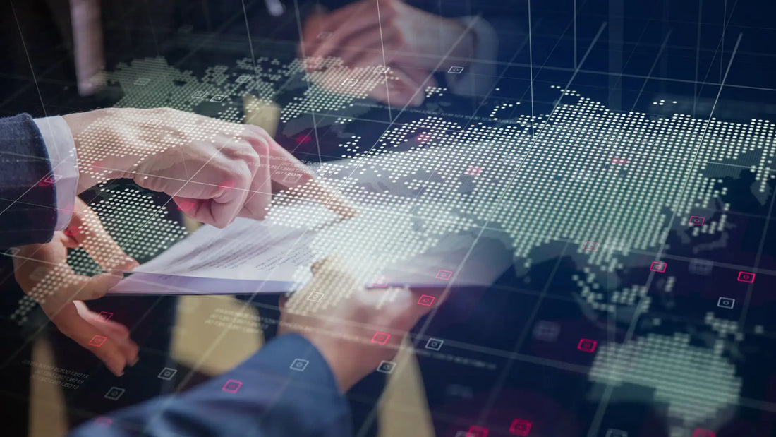 Business leaders reviewing global trade policies affecting drone supply chains, sourcing strategies, and international markets.