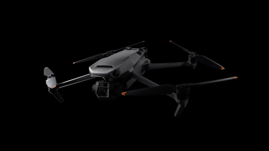 DJI Mavic 3 Enterprise drone in flight featuring a high-resolution camera for public safety, law enforcement, search and rescue, infrastructure inspections, and emergency response missions.