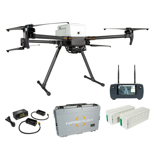 Inspired Flight IF800 Quadcopter with Blue Herelink GCS, 2 batteries, charging set, and rugged case