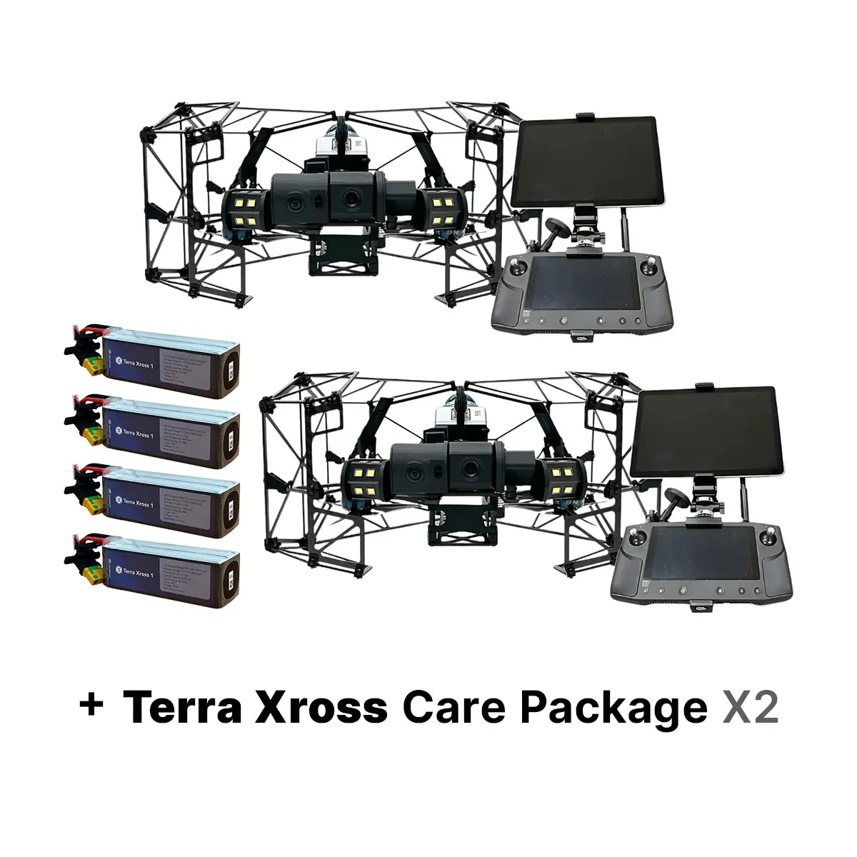 Terra Xross 1 Dual Drone Package with Extra Batteries and Care Coverage