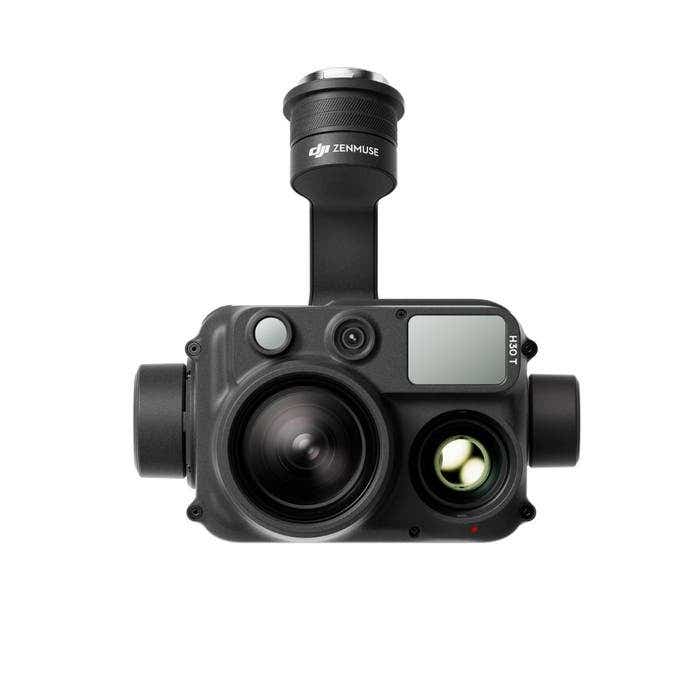 DJI Zenmuse H30T camera, front view showing thermal and zoom lenses