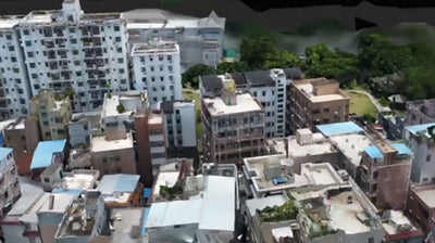 DJI Terra 3D reconstruction of an urban area from aerial imagery
