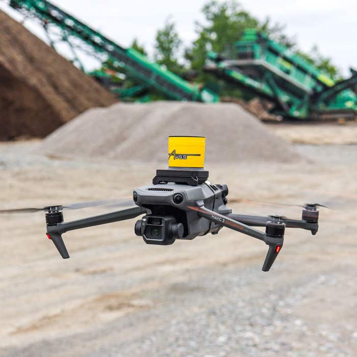 AVSS Drone Parachute Recovery System mounted on flying DJI Mavic 3 Enterprise