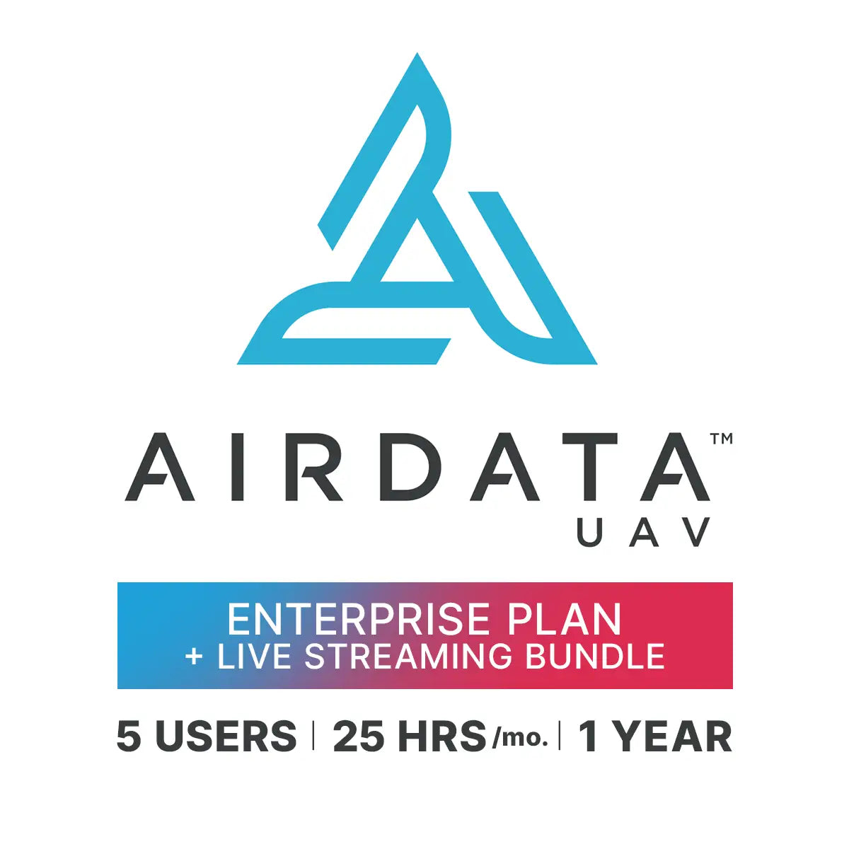 AirData Enterprise + Live Streaming Bundle - 5 Drones, 5 Users, 25 Hr/Mo for 1 Year