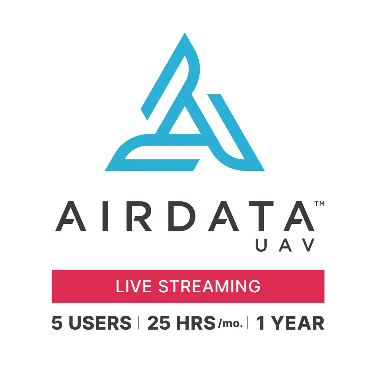 AirData Live Streaming - 5 Users, 25 Hours/Month for 1 Year
