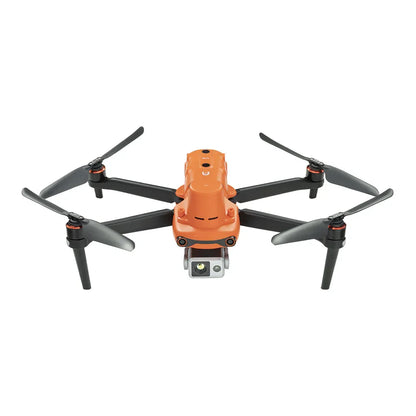 Vibrant orange Autel EVO II Dual 640T RTK Rugged Bundle V3 in front angle showing camera