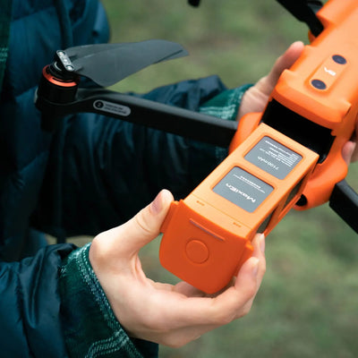 Close-up of an Autel EVO II Intelligent Flight Battery seated in the drone battery bay
