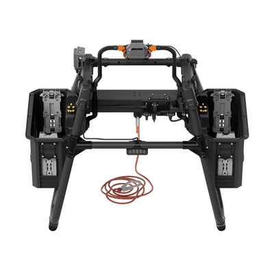 DJI Dual-Battery Lifting System, front view with battery bays and coiled lifting tether