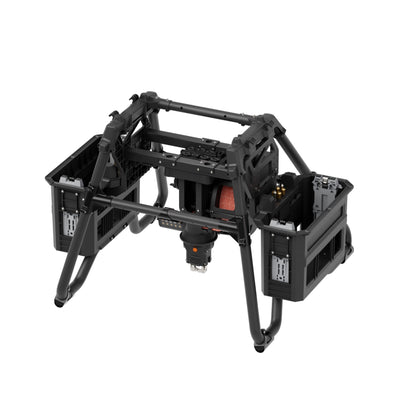 DJI FlyCart 100 Flagship Winch System mounted beneath the drone, front-right three-quarter view