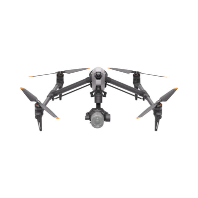 DJI Inspire 3 cinema drone, front three-quarter view with Zenmuse camera mounted