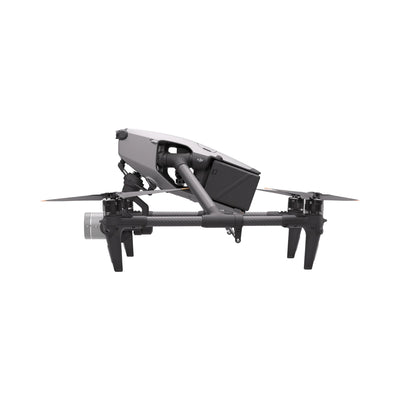 DJI Inspire 3 cinema drone, side view in lowered transport configuration