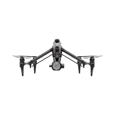 DJI Inspire 3 cinema drone, straight-on front view with Zenmuse camera mounted