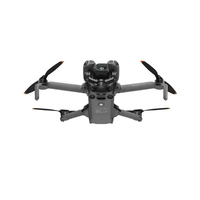 DJI Mini 5 Pro drone, top rear view with arms and propellers extended