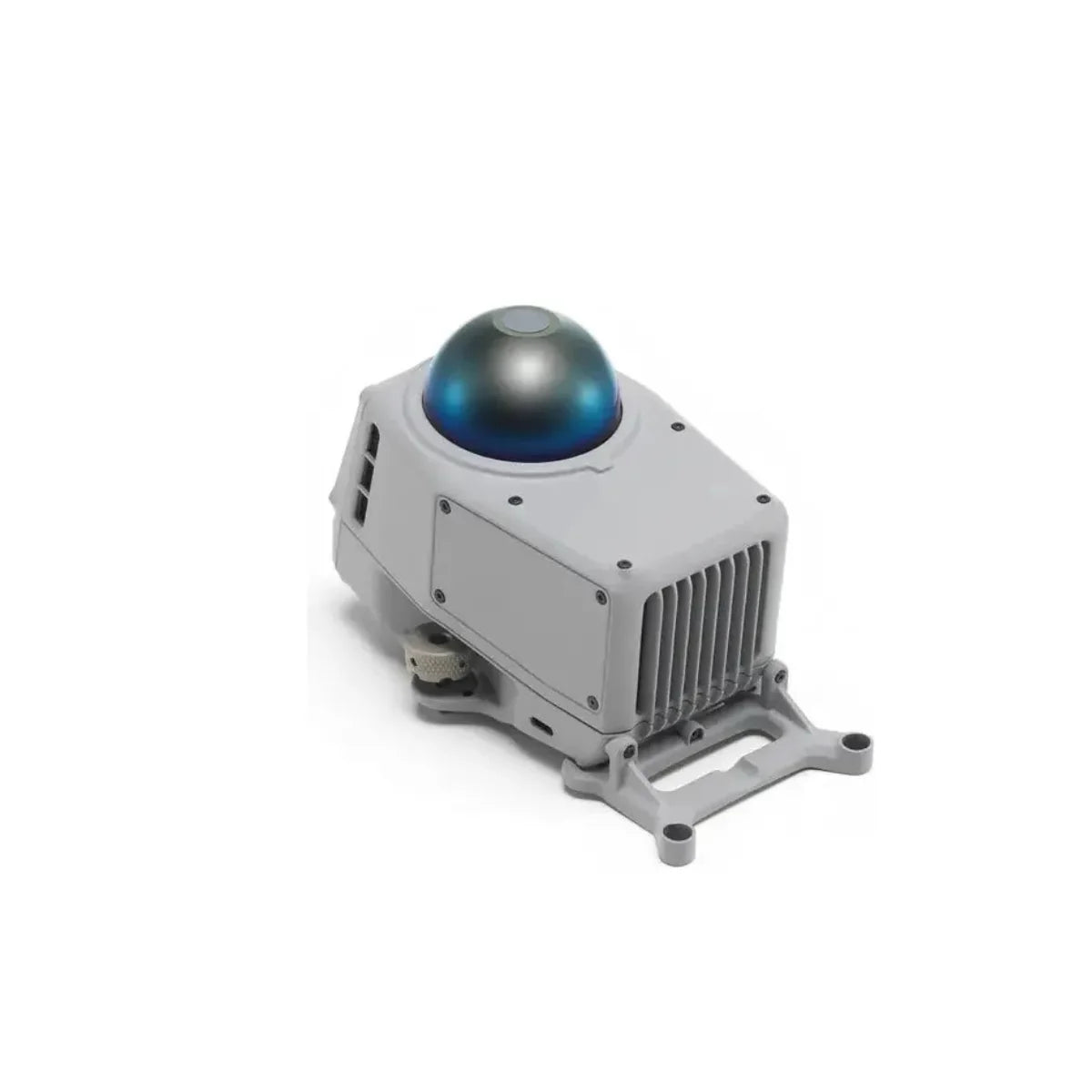 DJI Matrice 4 obstacle sensing module, front three-quarter view with dome sensor