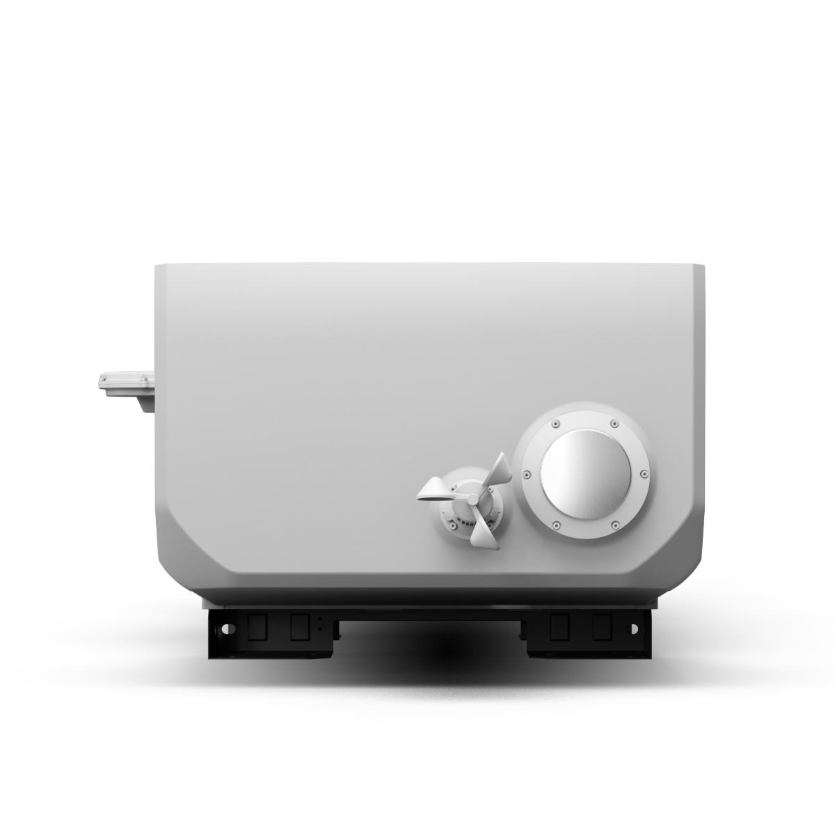 DJI Dock 3, side view showing the circular air intake and fan