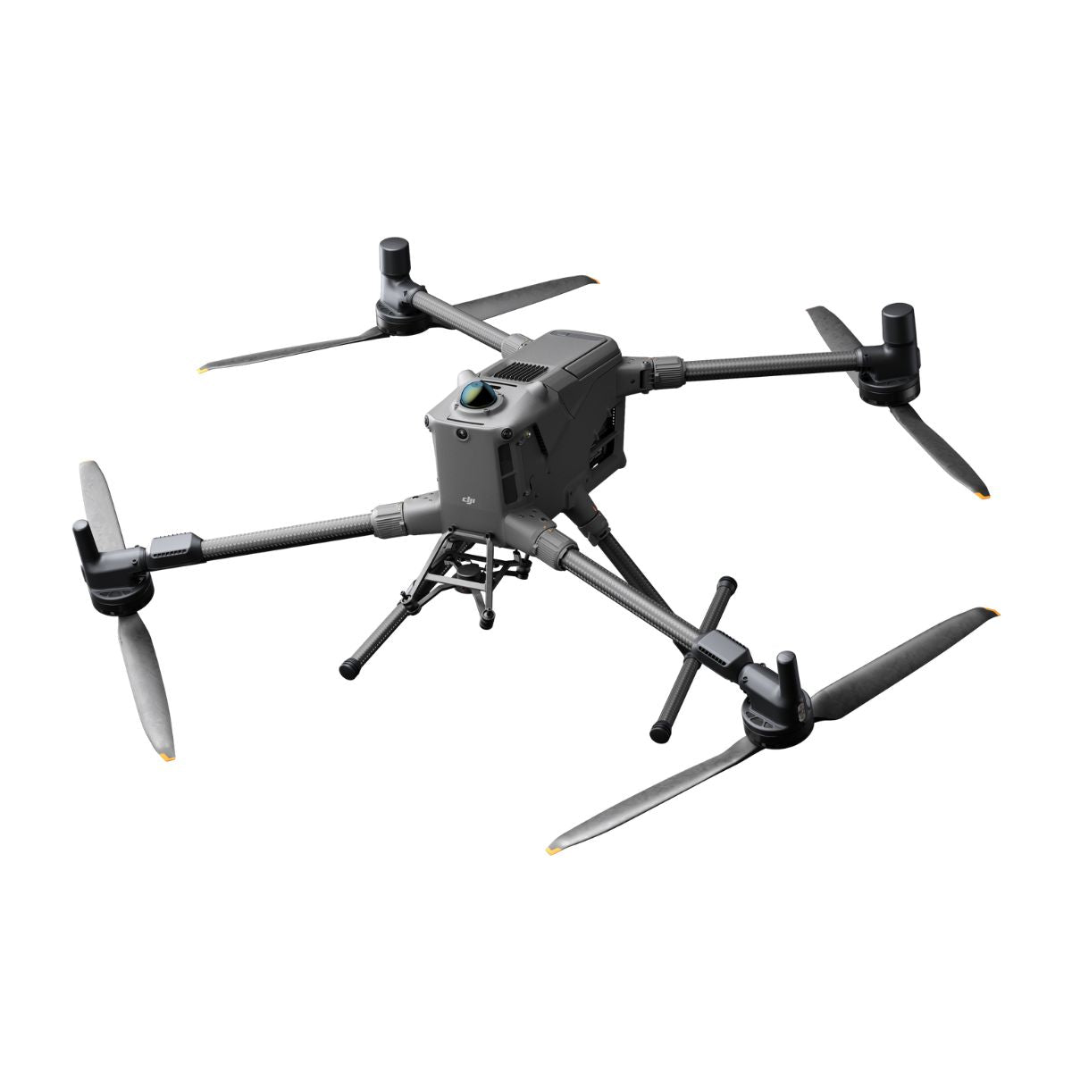 DJI Matrice 400 drone, front three-quarter view with landing gear extended