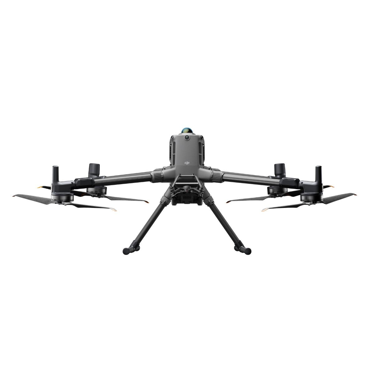 DJI Matrice 400 drone, front three-quarter view with landing gear extended
