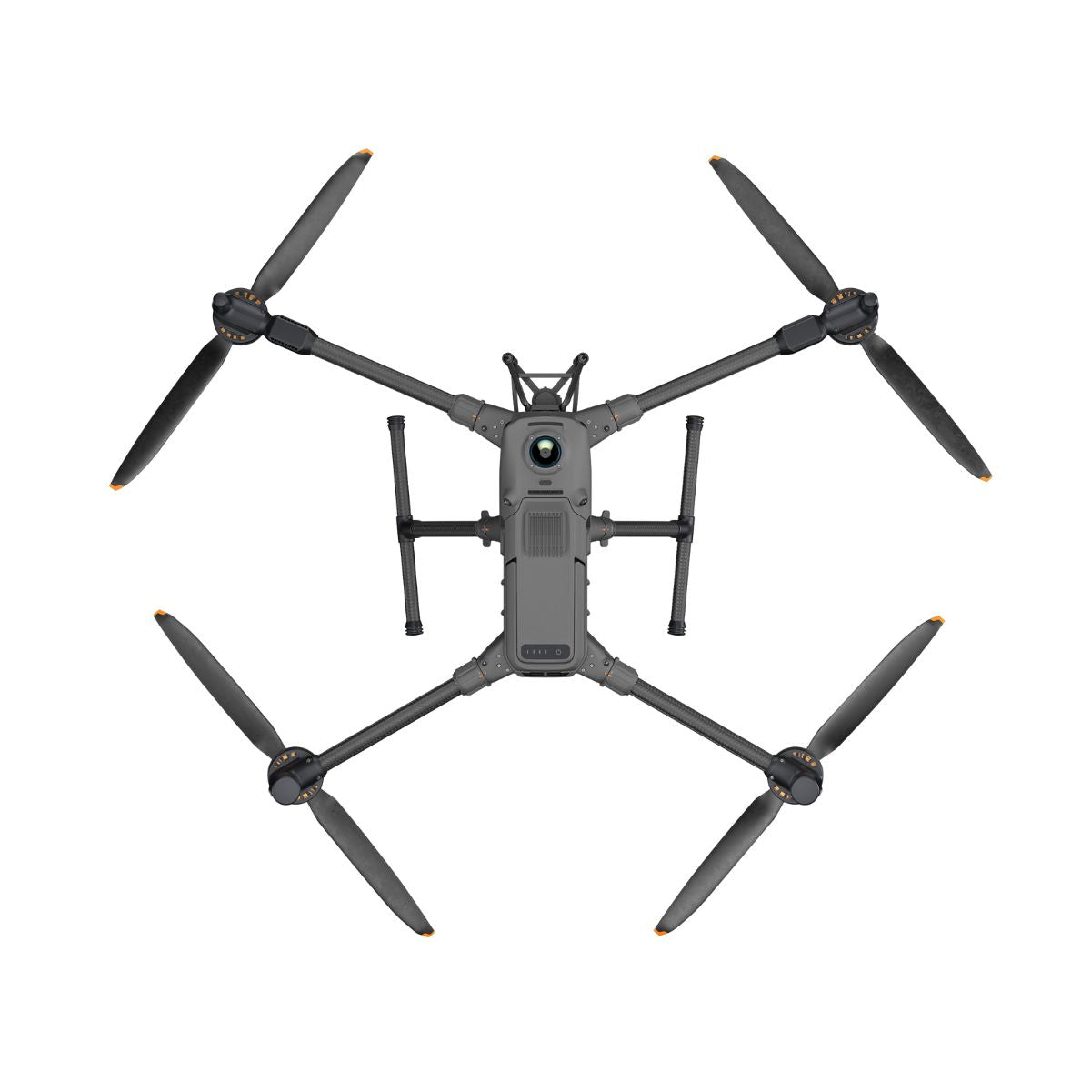 DJI Matrice 400 drone, front three-quarter view with landing gear extended
