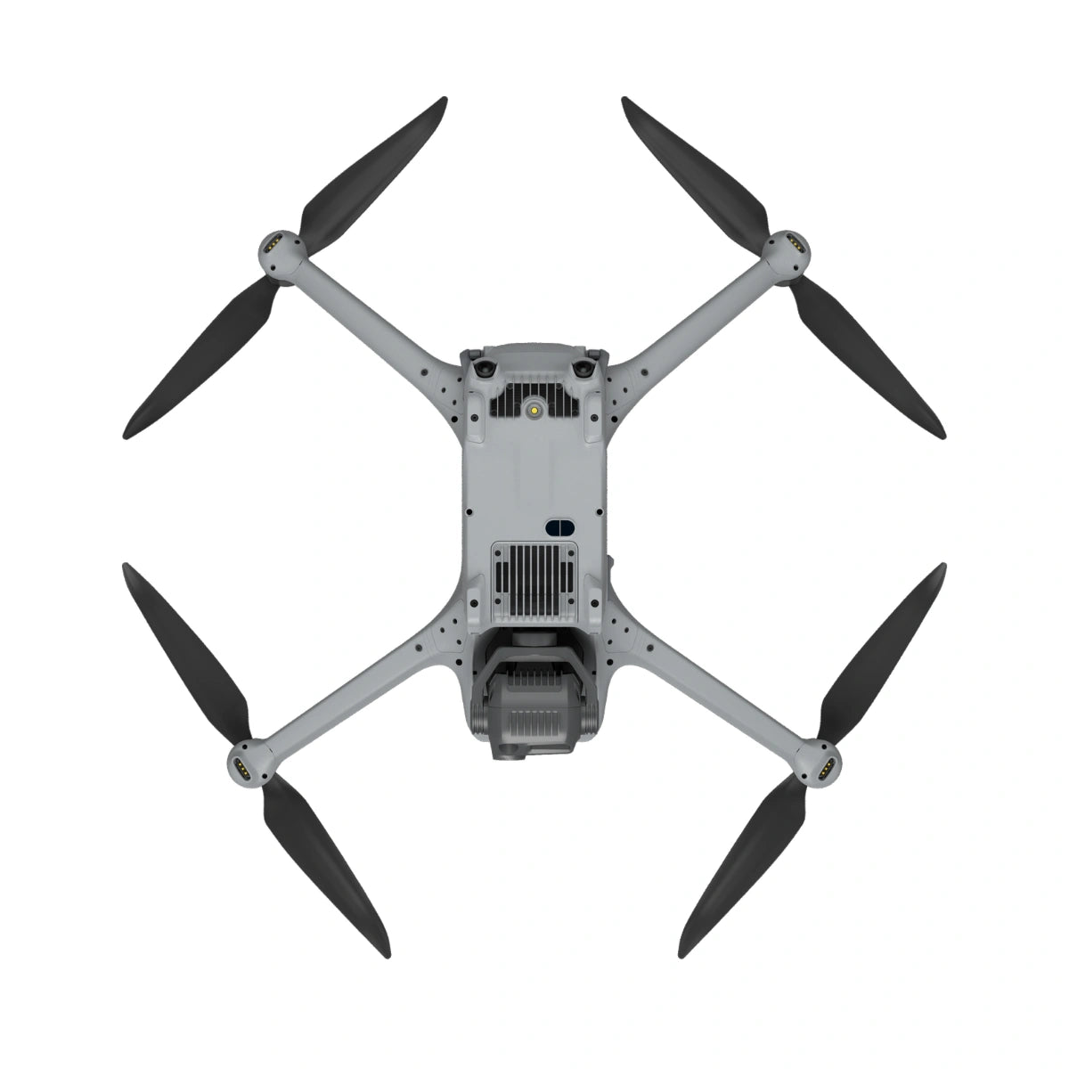DJI Matrice 4TD aircraft, bottom view showing vents and battery compartment