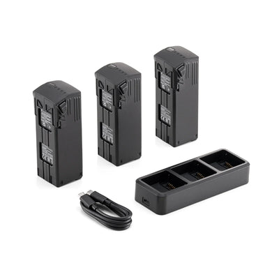 DJI Mavic 3 Enterprise Battery Kit with three batteries, charging hub, and cables