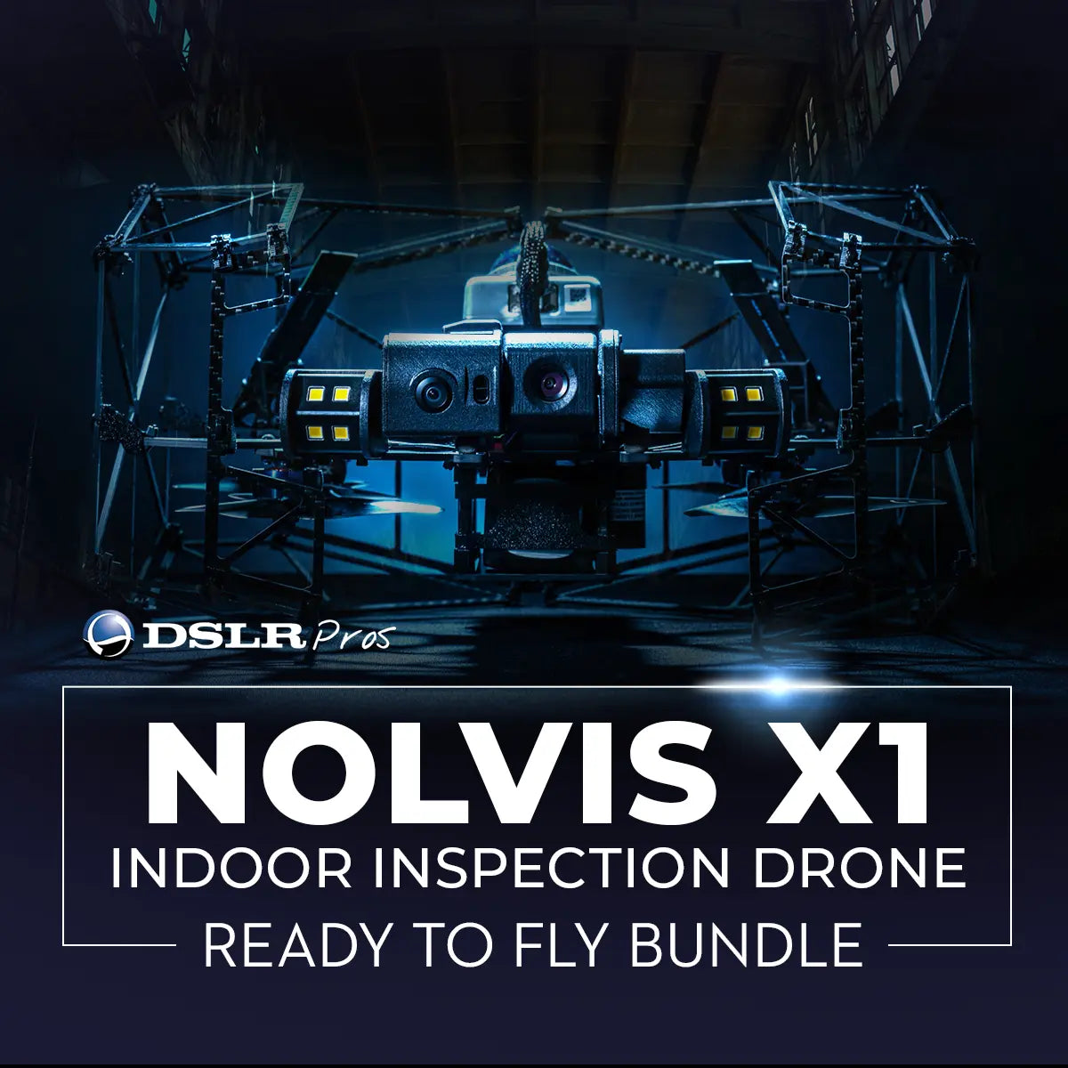 DSLRPros Nolvis X1 Indoor Inspection Drone Ready to Fly Bundle, package contents