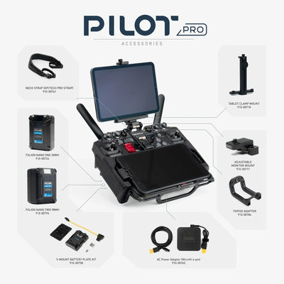 Pilot Pro controller accessories diagram showing the Freefly Adjustable Accessory Mount