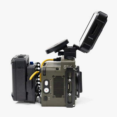 Freefly Ember camera with monitor attached using the Adjustable Accessory Mount