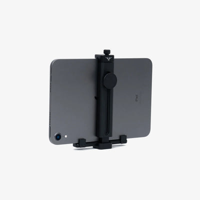 Freefly Tablet Clamp Mount holding an iPad, rear view
