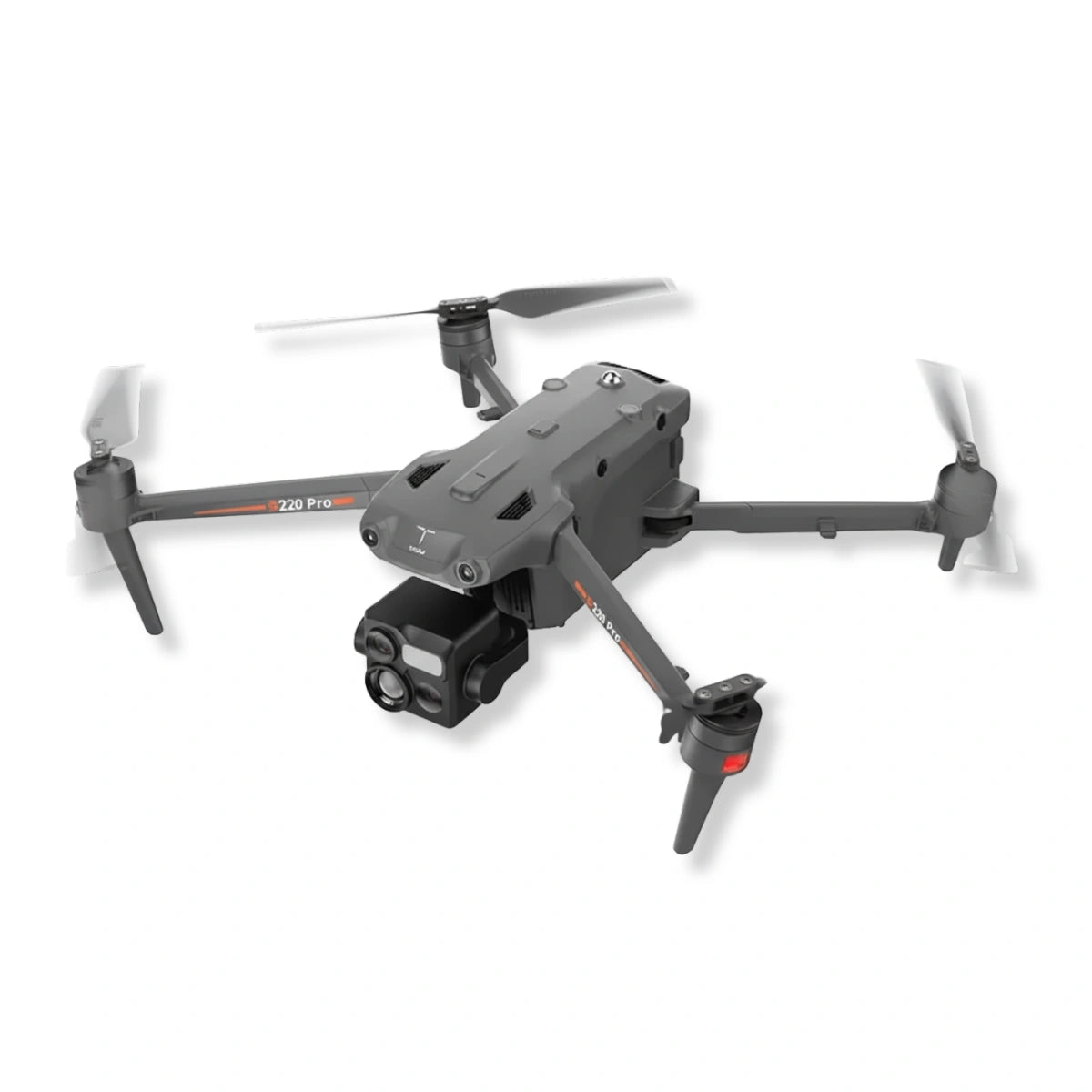 GDU S220 Pro Public Safety drone, front three-quarter view in flight configuration