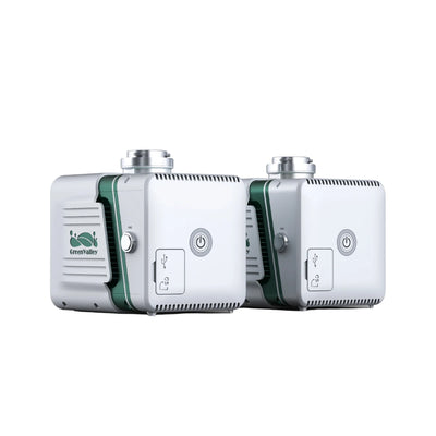 Two GreenValley LiAir X3-H airborne laser scanning units shown side by side