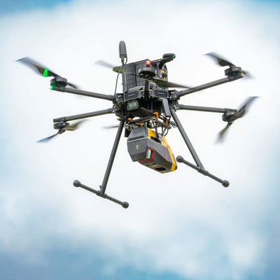Inspired Flight IF1200A flying with a YellowScan LiDAR payload