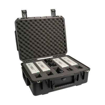 Inspired Flight IF800 battery kit arranged inside an open hard case
