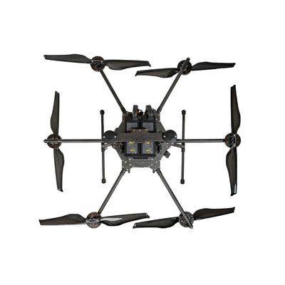 Inspired Flight IF1200A drone, top view with six propellers extended