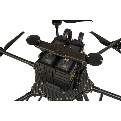 Inspired Flight IF1200A close-up showing dual battery bays and power connectors
