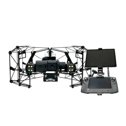 Nolvis X1 indoor inspection drone and remote controller, front view