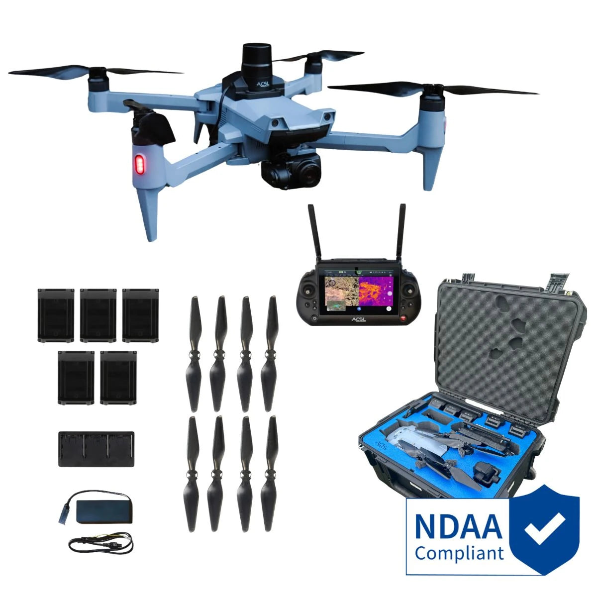 ACSL SOTEN Survey RTK Bundle Plus with Rapid Deployment Hard Case, package contents