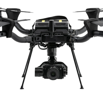Sony ILX-LR1 camera with Sigma 24 mm lens mounted beneath a Freefly Astro Max aircraft