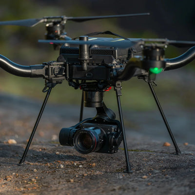 Sony ILX-LR1 mapping camera mounted beneath a Freefly Astro Max aircraft outdoors